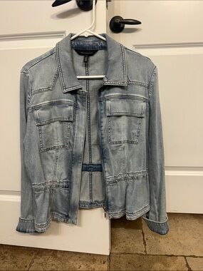 White House Black Market Light Wash Denim Jacket